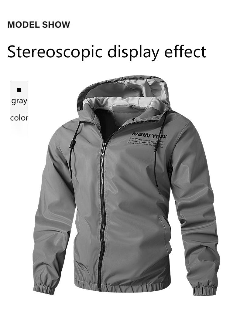 Men's Reflective Motorcycle Jacket, Night Visibility Gear, Windproof & Waterproof Design, Outdoor Sports Casual Wear, Comfortable Fit