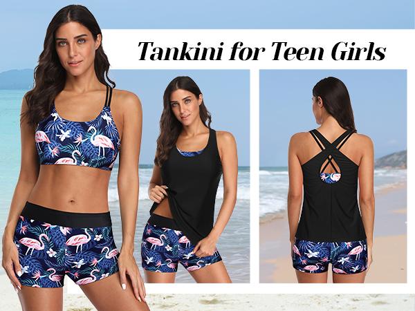 Holipick Three Piece Tankini Set Swimsuits for Women Bathing Suits Swim Tank Top with Bra Boy Shorts Teens Girls Swimwear Holipick Three Piece Tankini Set Swimsuits for Women Bathing Suits Swim Tank Top with Bra Boy Shorts Teens Girls Swimwear