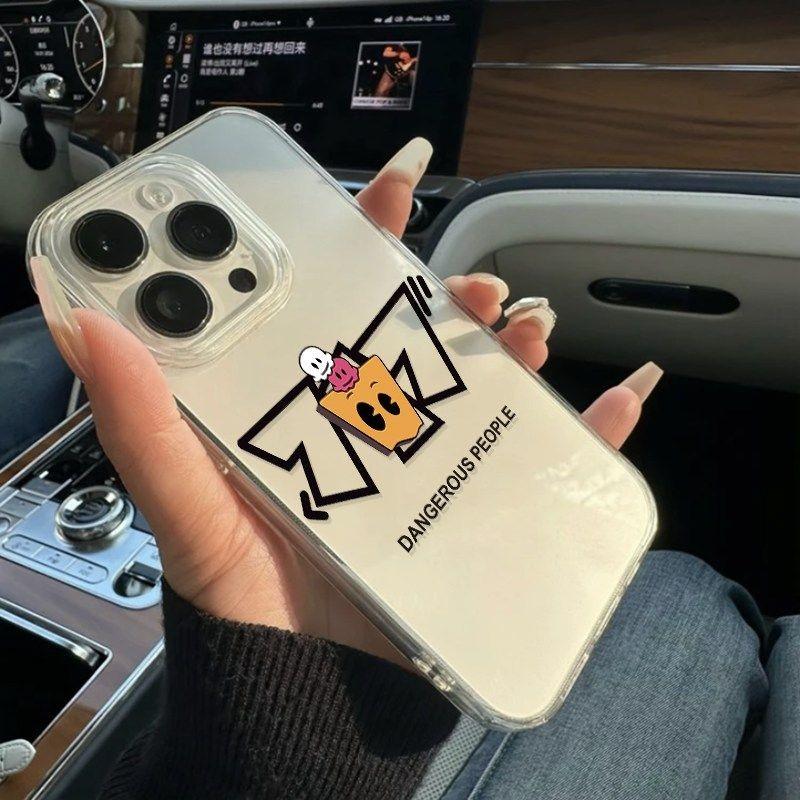 Creative Paper Bag Design Full Lens Protection Anti-Drop Phone Case, Transparent Soft Cover for iPhone 17/17 Pro Max