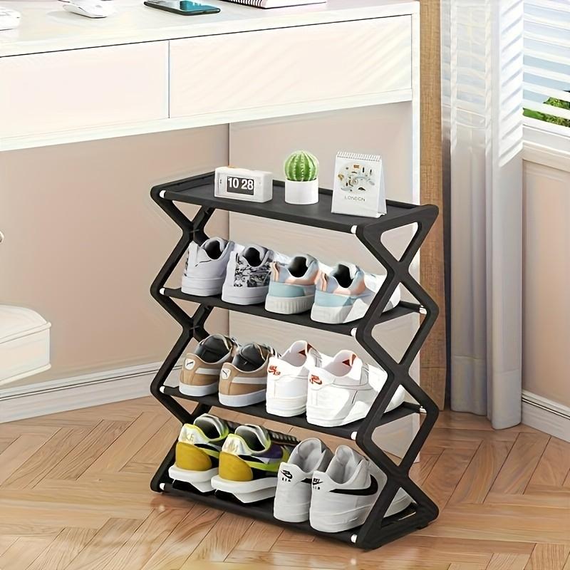4 Layer Shoe Rack, Stainless Steel Load Bearing Pipe, Space Saving, Easy Assembly, Modern Fashion Design, Multi-Layer Storage