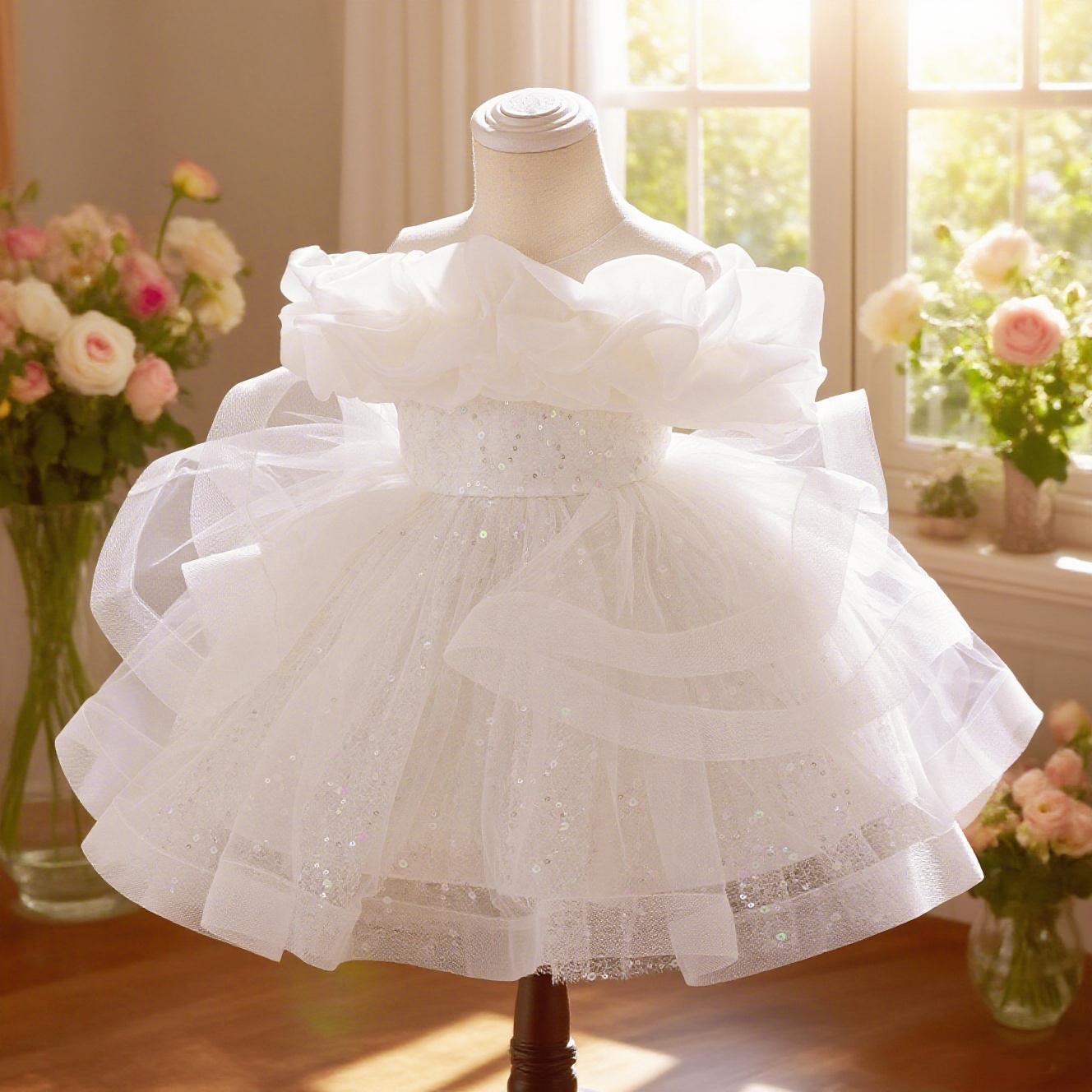 Children's dress sequin dress stylish children's clothing baby girl infant  dress wedding dress puff dress, Baby Clothes Girl, Floral Dress, Bombshell Baby  Dress - TikTok Shop