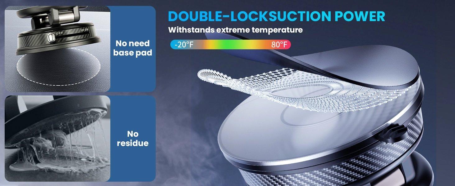 Vacuum Magnetic Phone Holder for Car, Magsafe Car Mount 360 Adjustable Vacuum Suction Cup, Phone Mount for Car Accessories/Windshield/Mirror/Kitchen/Gym for iPhone 17 Pro Max 16 15 14 13