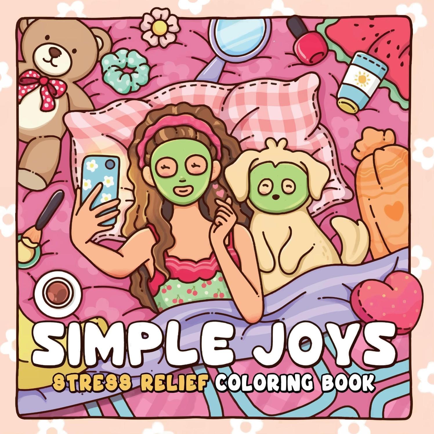 Cartoon Pattern Coloring Book, Coloring Gift Book, 4/8 Counts/set Stress Relief Fun Coloring Book, Kill Time Graffiti Painting Drawing Art Book, Art Supplies for Adults & Teens,Back-to-school and holiday gifts