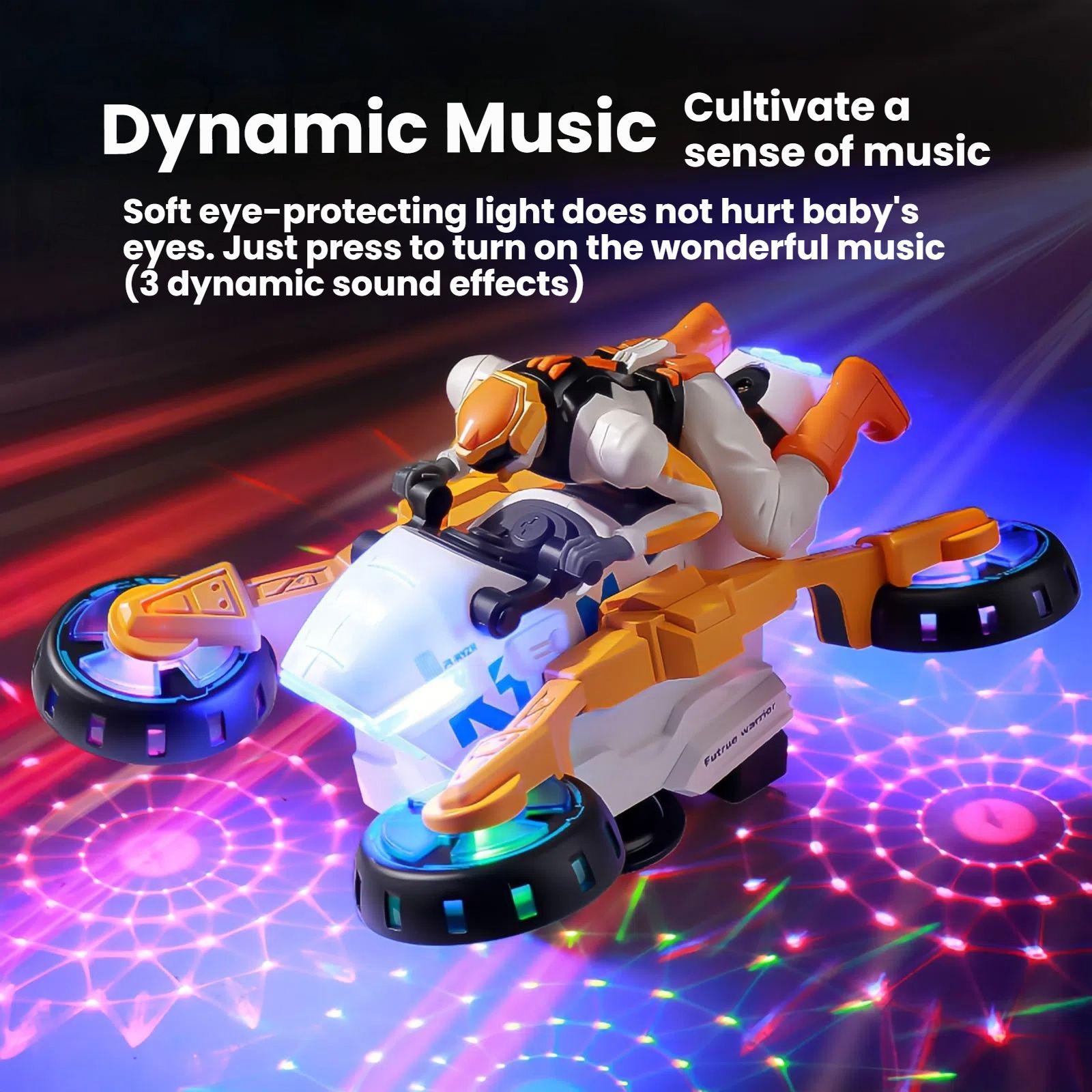 Auto-rotating Electric Motorcycle Vehicle Toys with Smart Obstacle Avoidance, Spins, 360° Movement，Dazzling Lights, Cool Music & Transformation; Christmas Birthday Gift for Kids Boys Girls，Kids Play, Gaining Pride.toy motorcycles for toddlers 2-4  /  TOYS