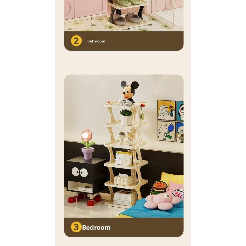 VHS Carefully Selected Foldable Simple Shoe Rack: Home Entryway Storage Essential, New-Style Shoe Organizer, Multi-Tier Space-Saving Narrow Shelf for Indoor Use, Stackable Shoe Organizer, Freestanding Shoe Storage