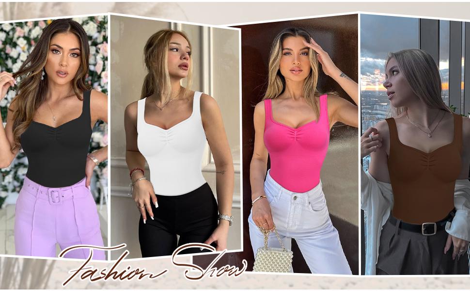 Women Tummy Control Shapewear Tank Tops Pleated Bustier Sweetheart Compression Tank Tops Body Shaper Camisole Womenswear Breathable Comfortable Comfy Cute Fabric Fit Hip Piece Ruched