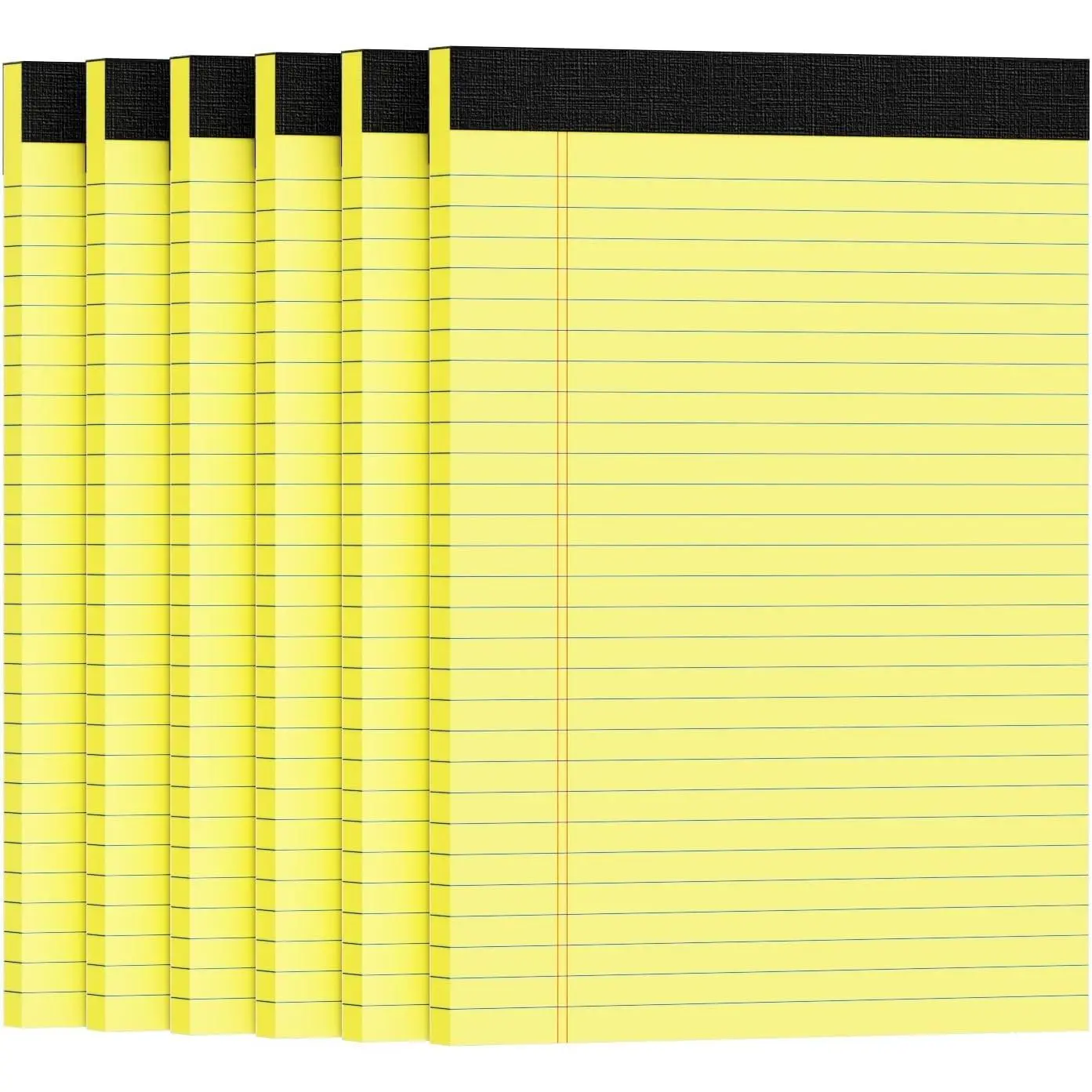 6pcs Legal Pads 8.5 x 11, Yellow Notepad 8.5 x 11.75 College Ruled, Writing Pads of Paper, 30 Sheets/Pad, Yellow Note Pads, Notebook 8.5x11.75, Perforate Legal Notepads Narrow Ruled Line