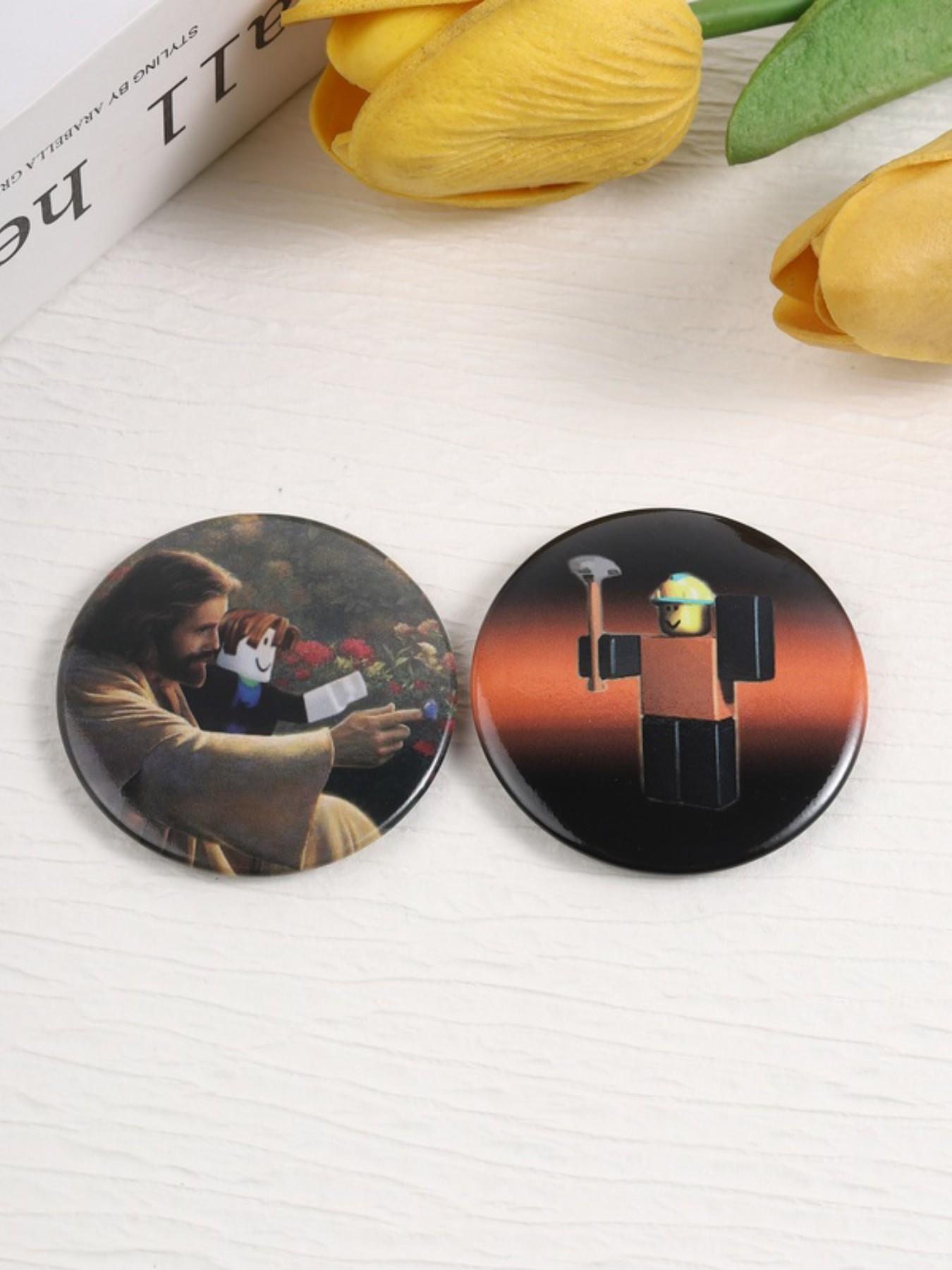 4PCS Cartoon Game Meme & Jesus Design Tinplate Soft Button Pins , Creative Game Metal Pins Backpack Clothes Lapel Jacket Badge ,Unisex Daily Accessory,Fashion Jewelry Gift for for Fans Collectors