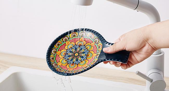 vancasso Ceramic Spoon Rest Sets of 2/4 for Stove Top, 7.7 Inch Cooking Spoon Holder for Kitchen Counter Decor, Spoon Holder for Coffee Spoon Rest, Spoon Cradle, Spatula, Spoons or Tongs Dinnerware Kitchenware