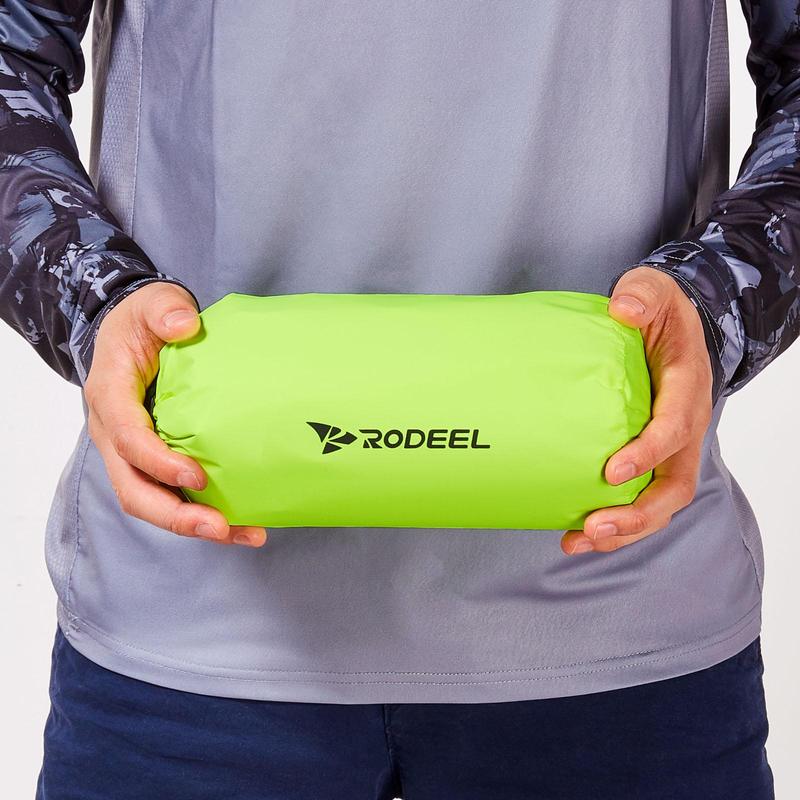 【RODEEL】710 Waterproof Jacket with Storage Pouch Men High Visibility Lightweight Breathable Hooded Rainwear Durable Rain Coat Weatherproof Windbreaker For Outdoor Sports Hiking Camping Fishing Boating Construction Landscaping Gardening, Holiday Gift