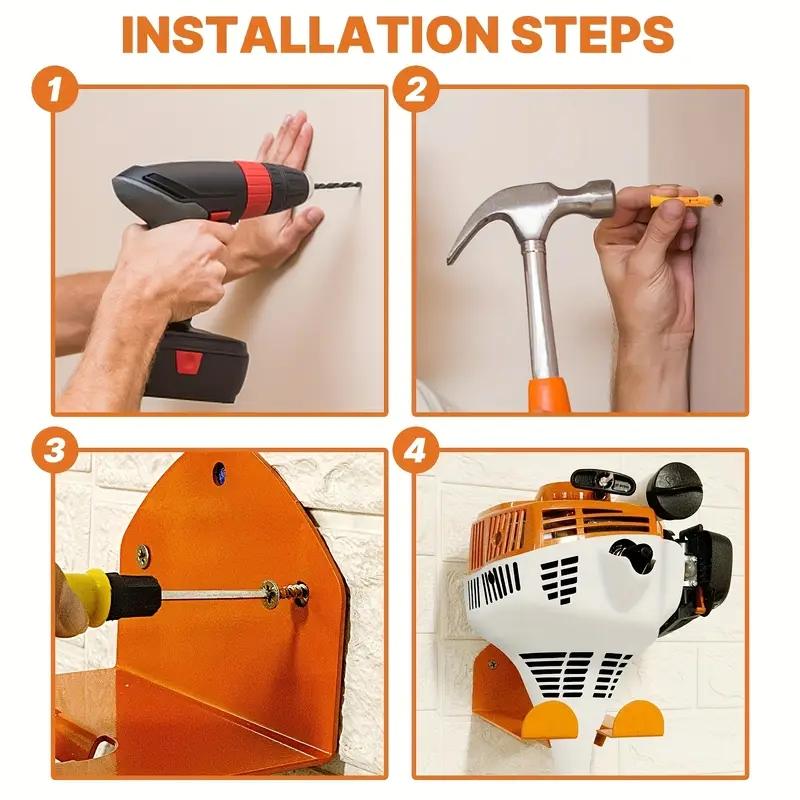 Metal Weed Wacker Holder, Garage Wall Mount Trimmer Rack, Lawn & Hedge Pruning Tool Organizer Hook, Garden Tool Organizer, Halloween Christmas Gift