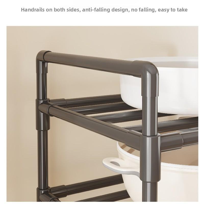 Multi-layer kitchen storage rack, floor-standing organizer for home use, bathroom shelf, no-drill microwave rack,  kitchen storage & organization, microwave stand, microwave rack with storage, kitchen shelf, kitchen storage and organization