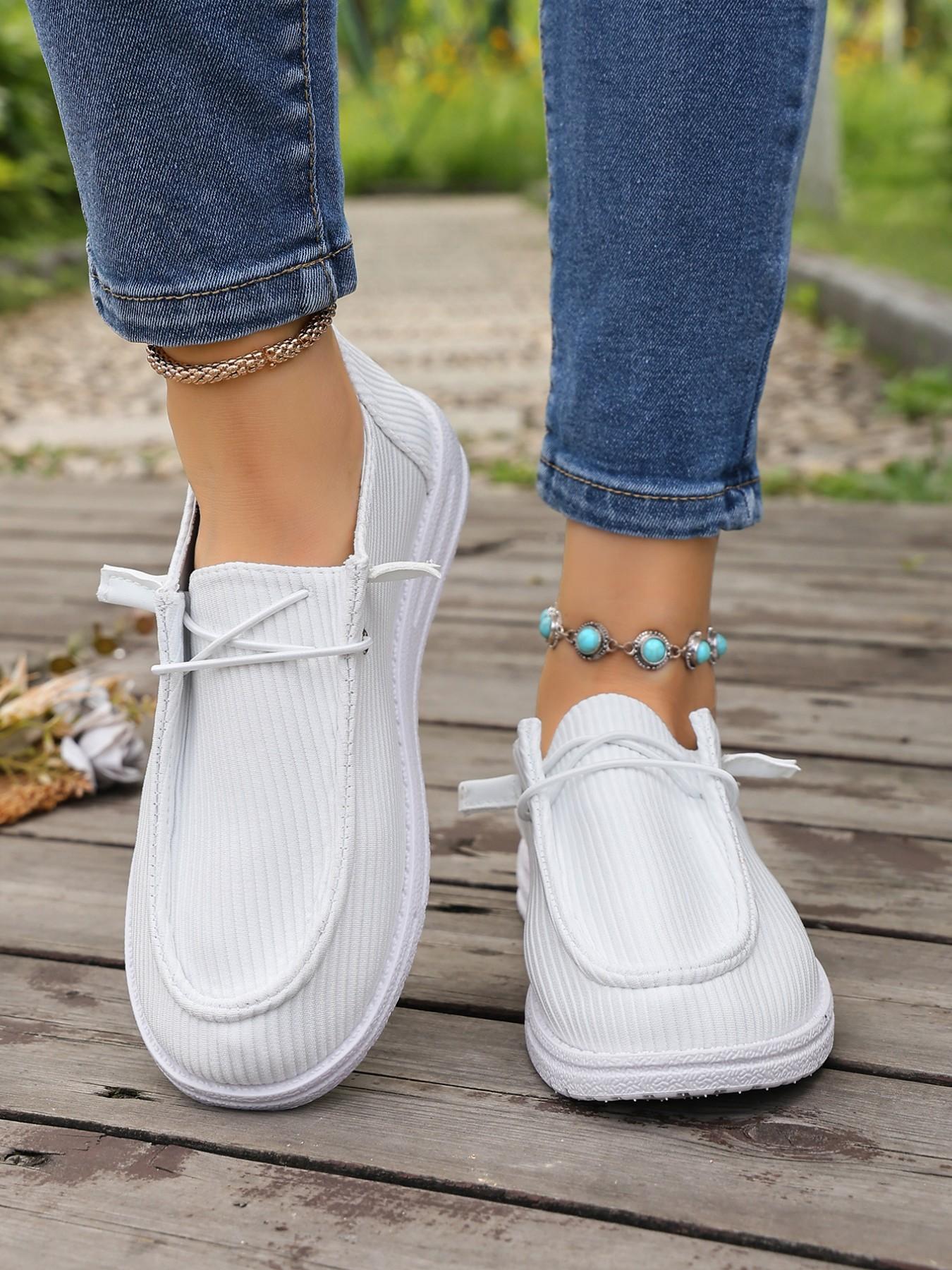 Women's Lightweight Slip-On Casual Shoes, Breathable Fabric Walking Shoes, Comfortable Air Cushioning, Ideal for Summer and Medical Environments, Casual Indoor Footwear