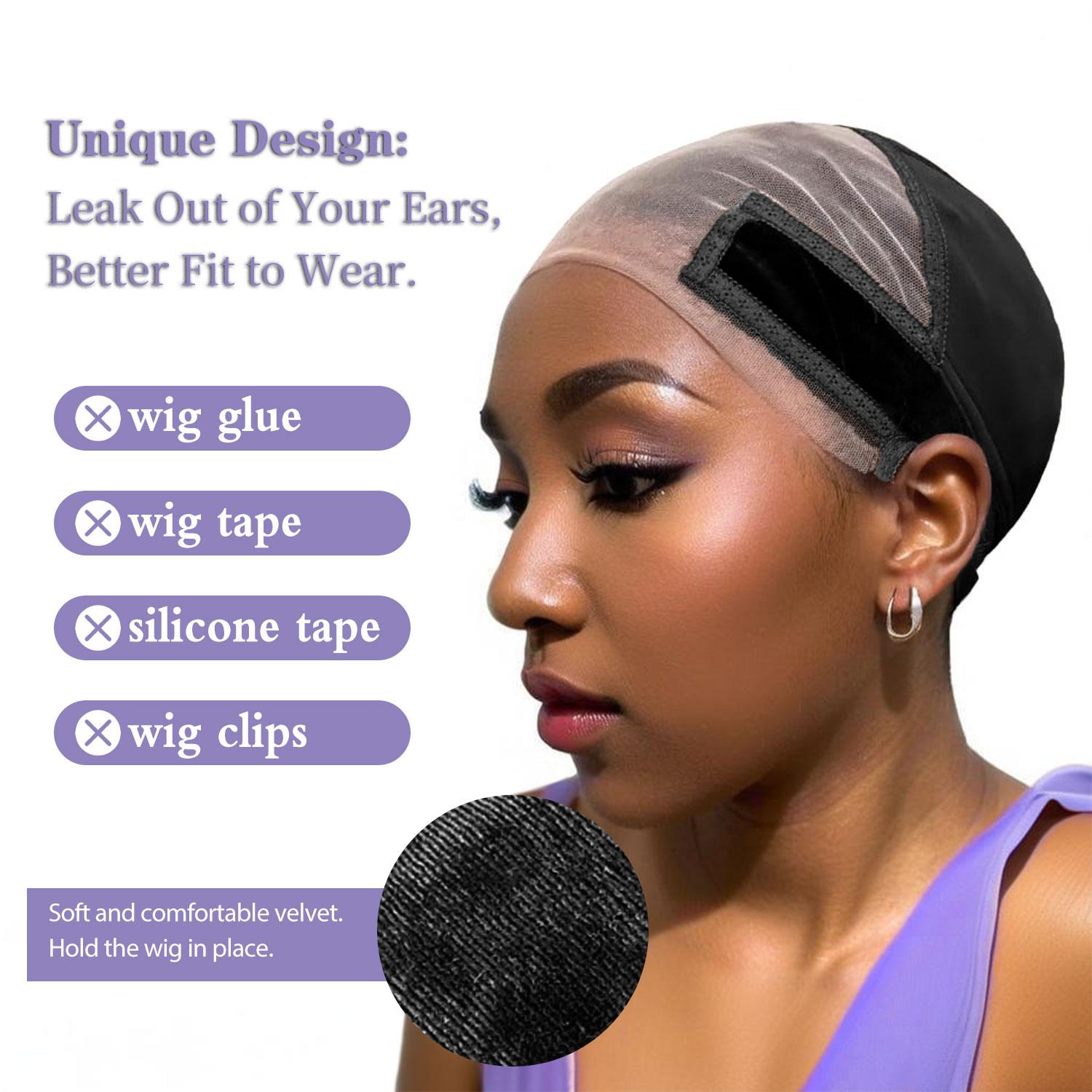 Lace Grip Wig Cap for Women, Transparent Non-Slip Wig Gripper Cap with Adjustable Grip Headband for Keeping Wigs in Place