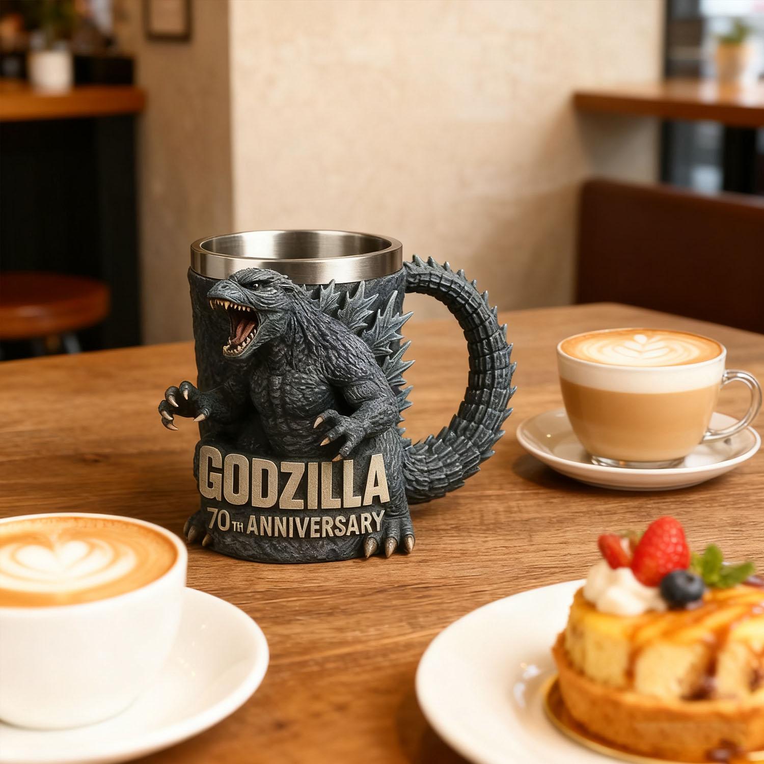 Godzilla 70th Anniversary Resin Mug, Limited Edition Collectible Drinkware, Durable & Stylish Design, Perfect Gift Idea
