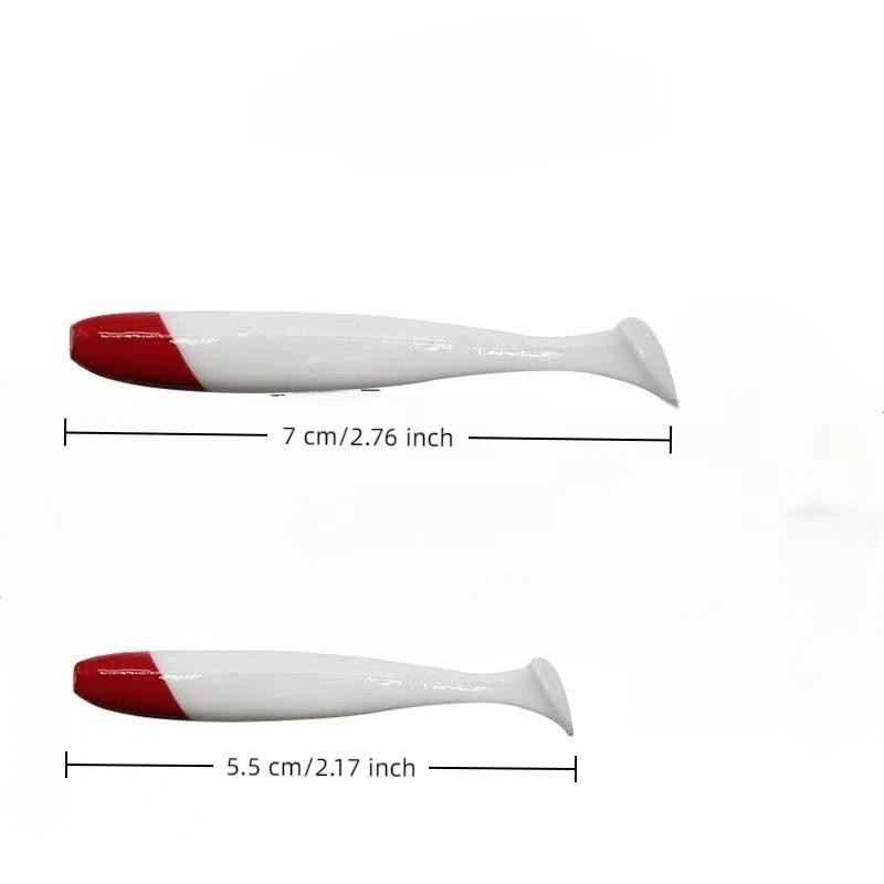 5/10/20pcs 7cm/6.3cm/5.5cm Head Tail Soft Bait, Mini 2g Fish Lure, T-Shaped Worm Shape, High Performance for Bass and Dogfish Fishing