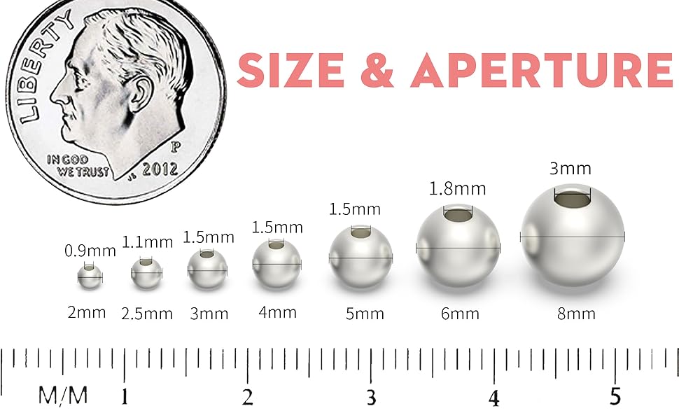 925 Sterling Silver Beads for Jewelry Making,Smooth Round Ball Beads Spacer Beads for Ring Necklace Earring Bracelets Making (Made in Italy 3mm)