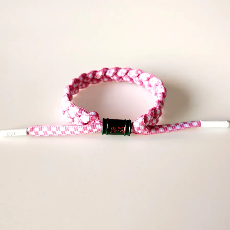 Nezuko's pink and white bamboo tube bracelet
