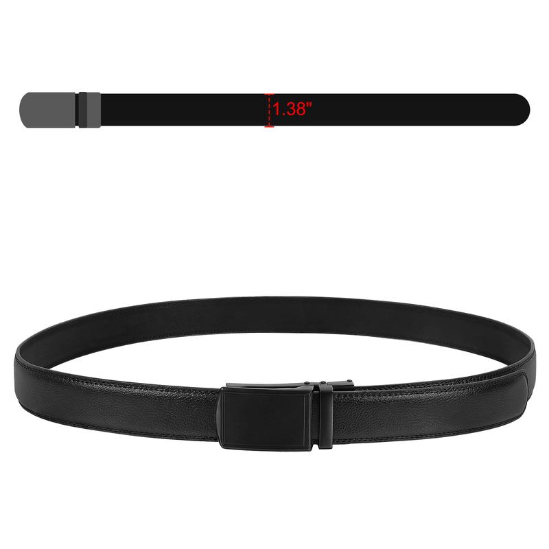 Clssic Men Genuine Leather Sliding Belt With Automatic Buckle Easy Clip To Adjust Men Ratchet Belt For Christmas Gift