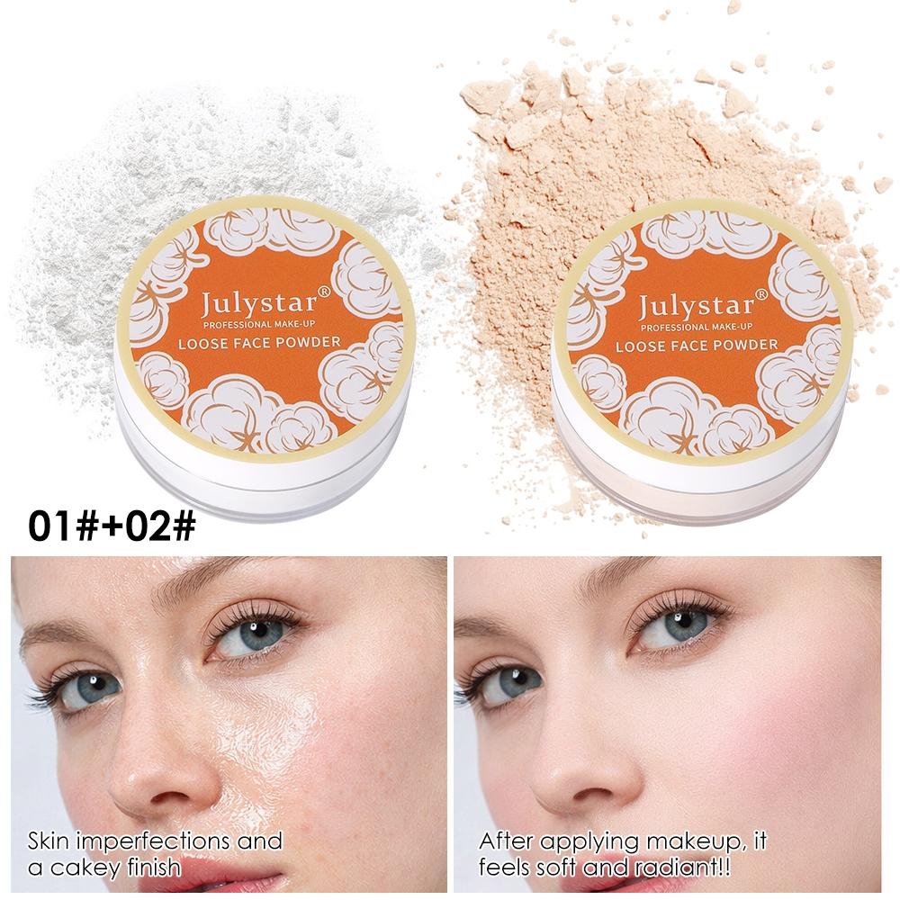 3 Shades Oil-Control Loose Setting Powder, Blur Pores, Smooth Matte, Long-Lasting, Waterproof, Natural Look for Daily & Party