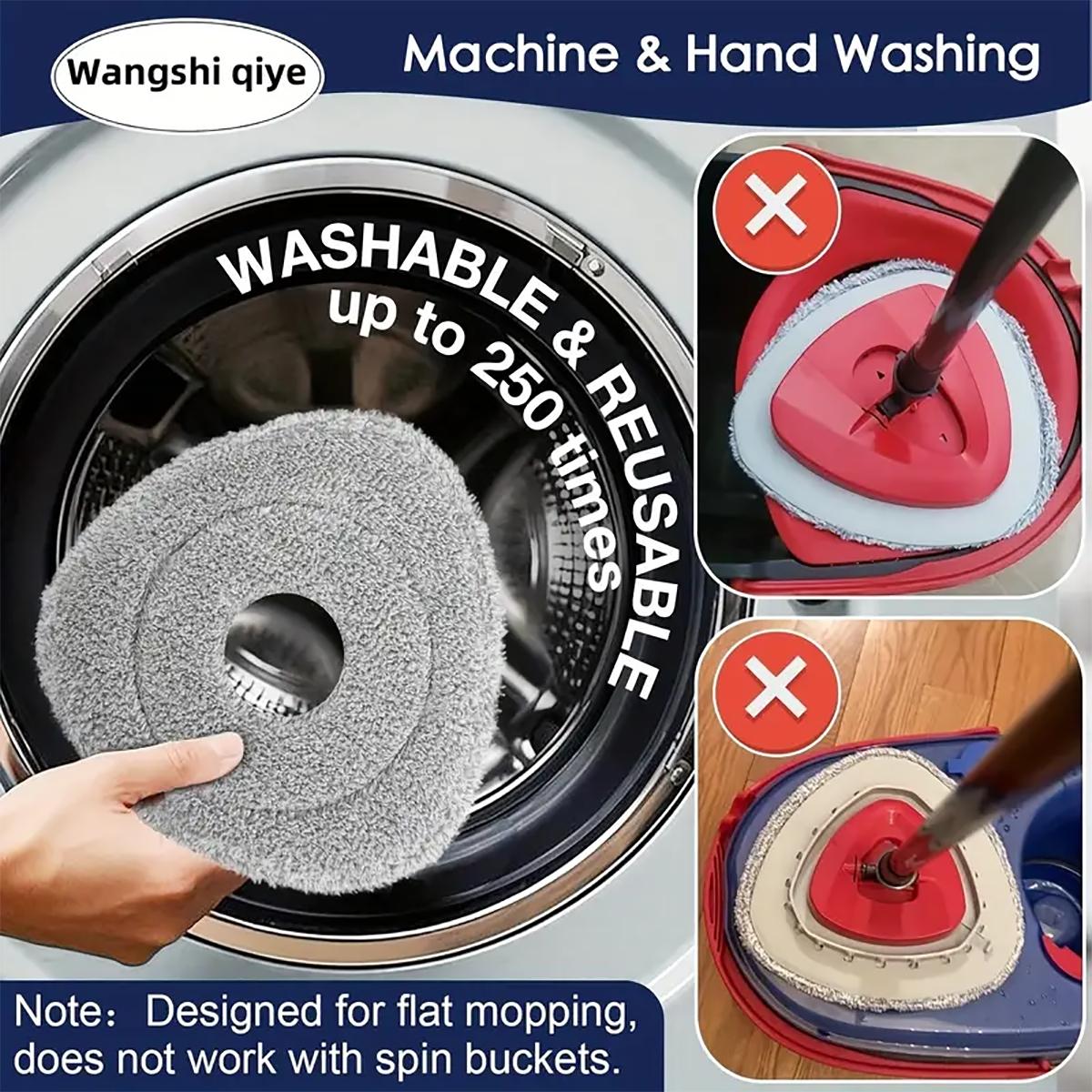 4/5Pcs Spin Mop Replacement Heads+1 Plastic Pads, Compatible with O-Cedar Easywring 1 Tank& Rinseclean 2Tank Systems, Soft Microfiber Reusable Cleaning Pads Cleaning Supplies, Microfiber Mop Refill