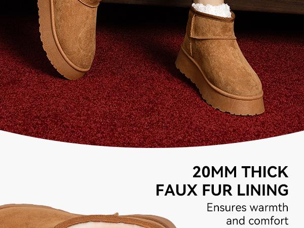 MUSSHOE Women’s Platform Snow Boots Classic Footwear