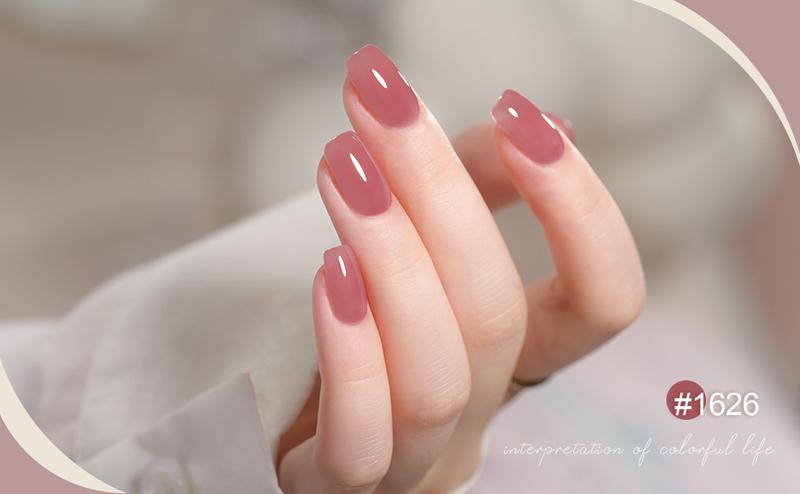 GAOY Rose Garden Jelly UV Gel Nail Polish of 6 Transparent Nude Red Pink Brown Colors Sheer Gel Polish Kit for Christmas Gift Idea Salon Gel Manicure and Nail Art DIY at Home