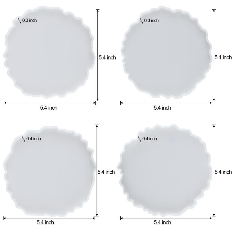 4 Count Geode Resin Coaster Molds, Druzy Silicone Agate Coaster Molds for Home, DIY Birthday Gift Crafts LET'S RESIN