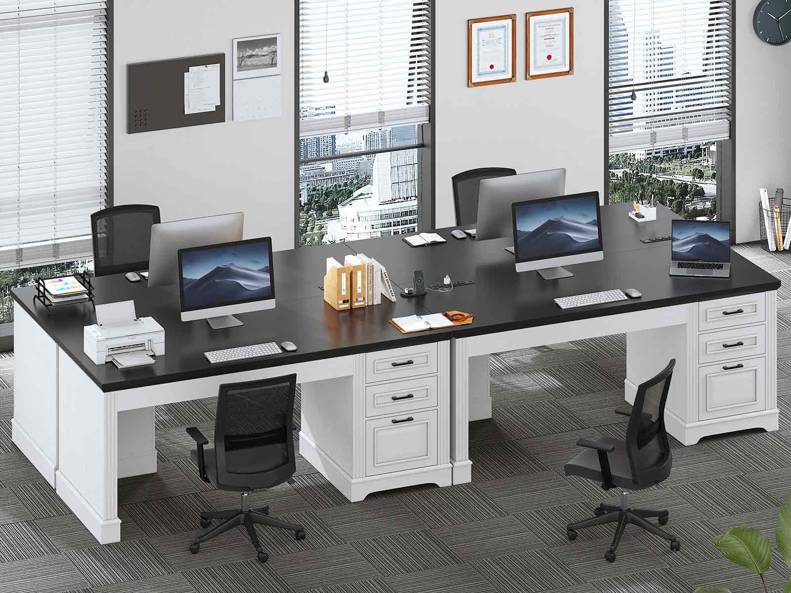 SEDETA 55-inch Executive Desk, Computer Desk with Electrical Outlet Sturdy and durable Furniture Luxury Office Modern Interior