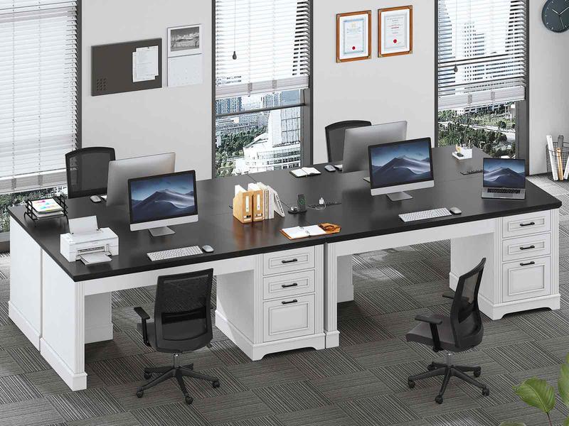 SEDETA 55-inch Executive Desk, Computer Desk with Electrical Outlet Sturdy and durable Furniture Luxury Office Modern Interior