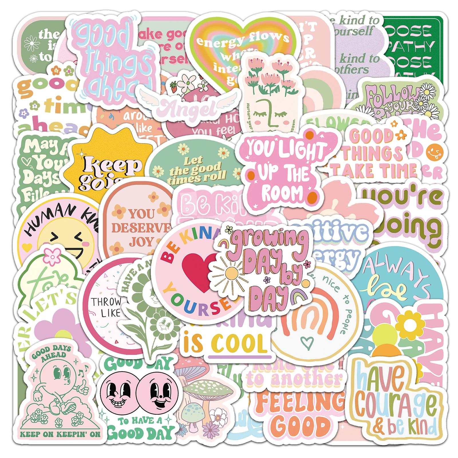 Motivational English Slogan Pattern Sticker, 50pcs/set Creative Cartoon Sticker, Funny Stickers DIY Decorative Sticker for Scrapbooking, Journaling, Gift Wrapping Sticker Packs
