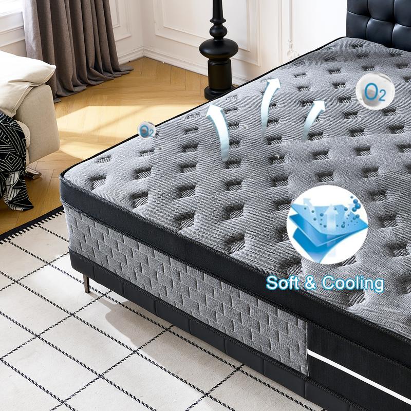 LODEIJA 8/10/12/14 Inch Twin Full Queen King Mattress Memory Foam And Spring Comfy ， Pressure Relief，Comfortable Sleep