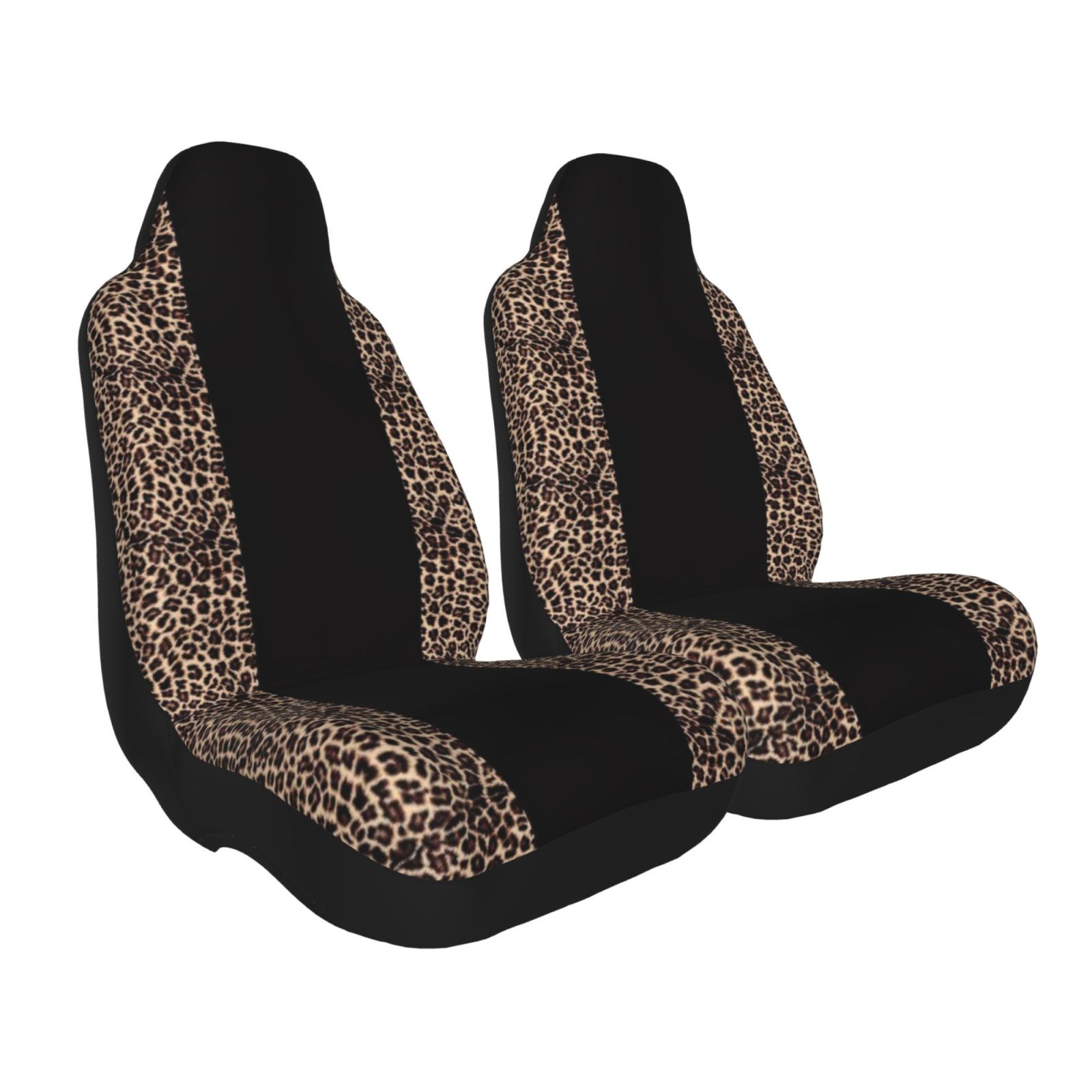 Leopard Print Patchwork Car Interior Set, Full Coverage Fabric Seat Covers, Universal Fit for All Seasons, Women's Car Accessories