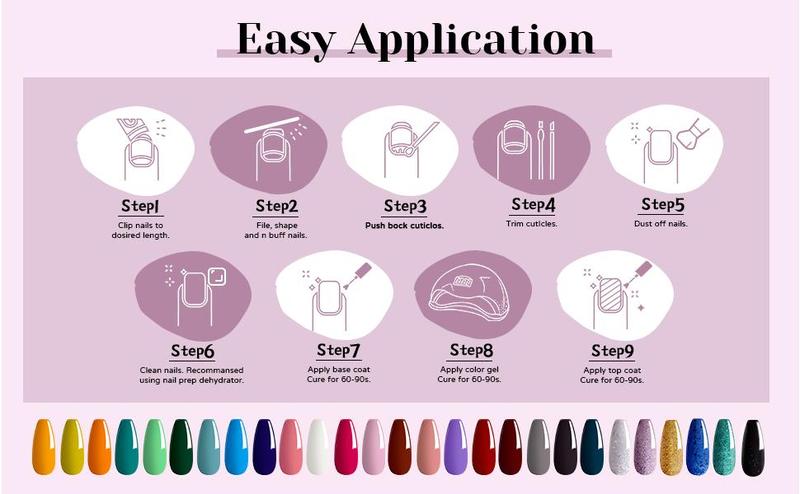 JEWHITENY 27 Colors Gel Nail Polish Kit with U V Light, 120W U V LED Nail Dryer Lamp Curing Gel Nail Polish Set Popular Gel Nail Polish Set DIY at Home, Nail Manicure Tools Matte Gift