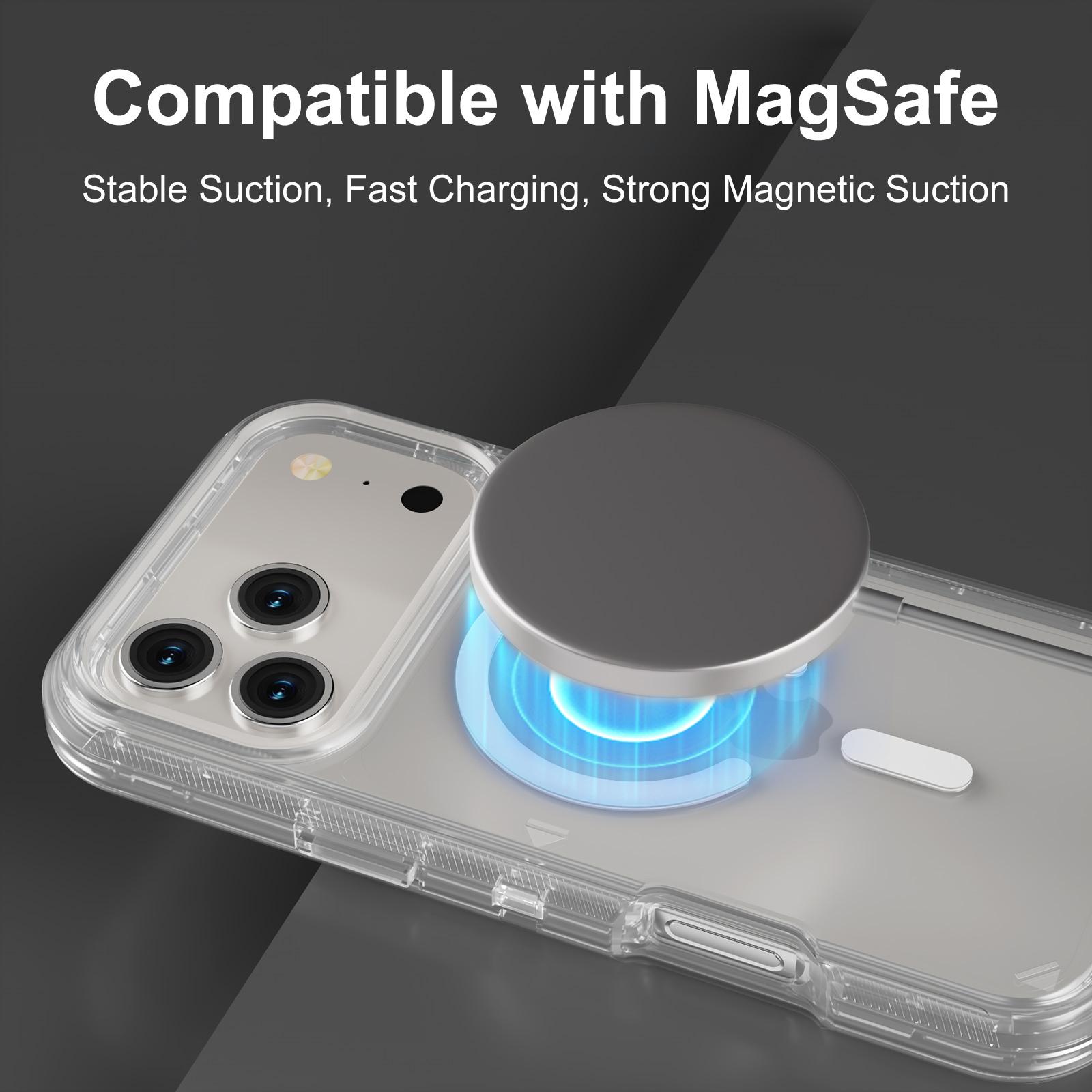 Magnetic Phone Case for iPhone 17 Pro Max 16/15/14/13 , MagSafe Compatible Heavy Duty Shockproof Protection,Dual Layer Transparent Magnetic Phone Case for Woman man, christmas phone cases