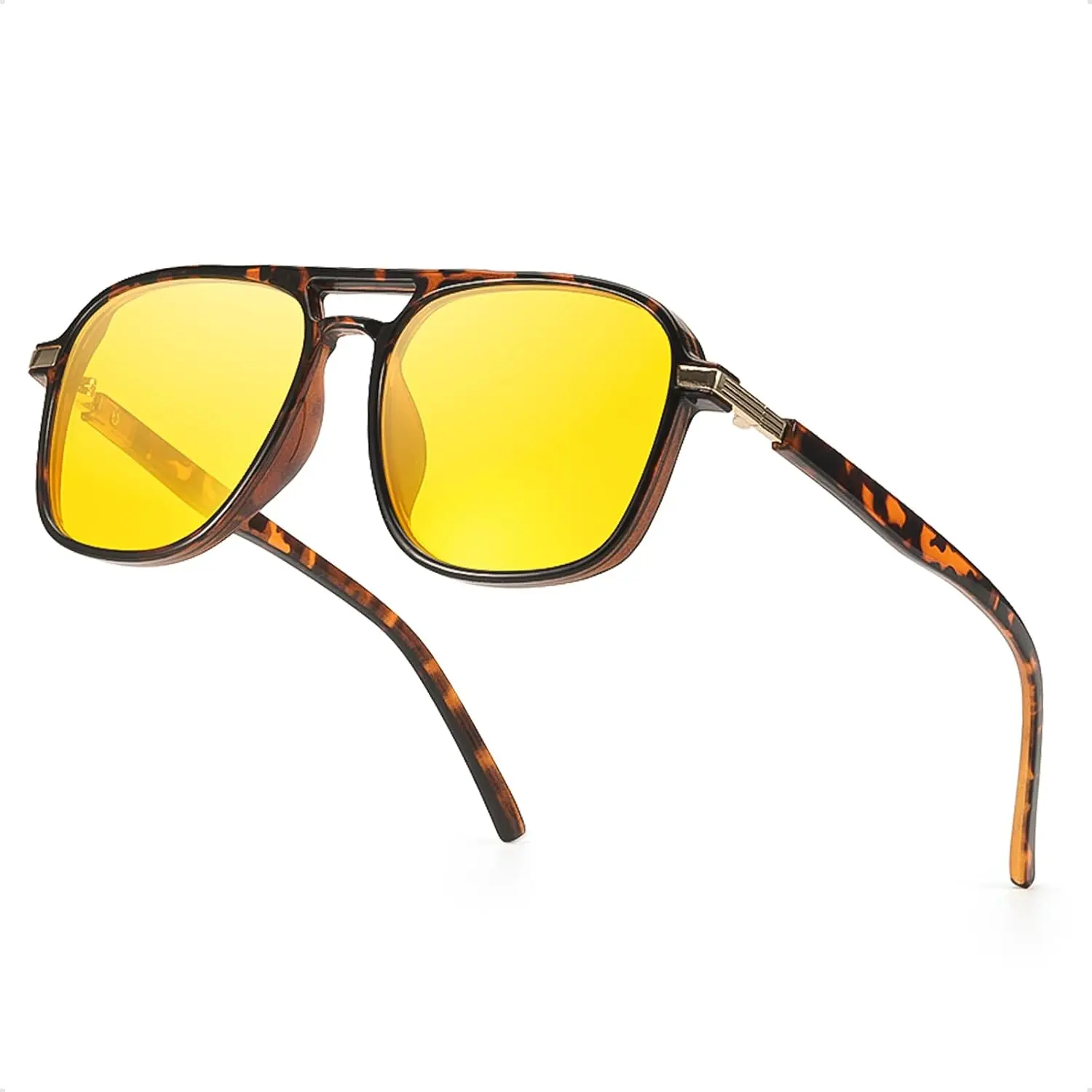 Myiaur Night Driving Glasses for Women Anti-Glare Polarised Yellow Lens Night Vision Glasses Fashions Design Ideal for Foggy/Nighttime/Cloudy 7059