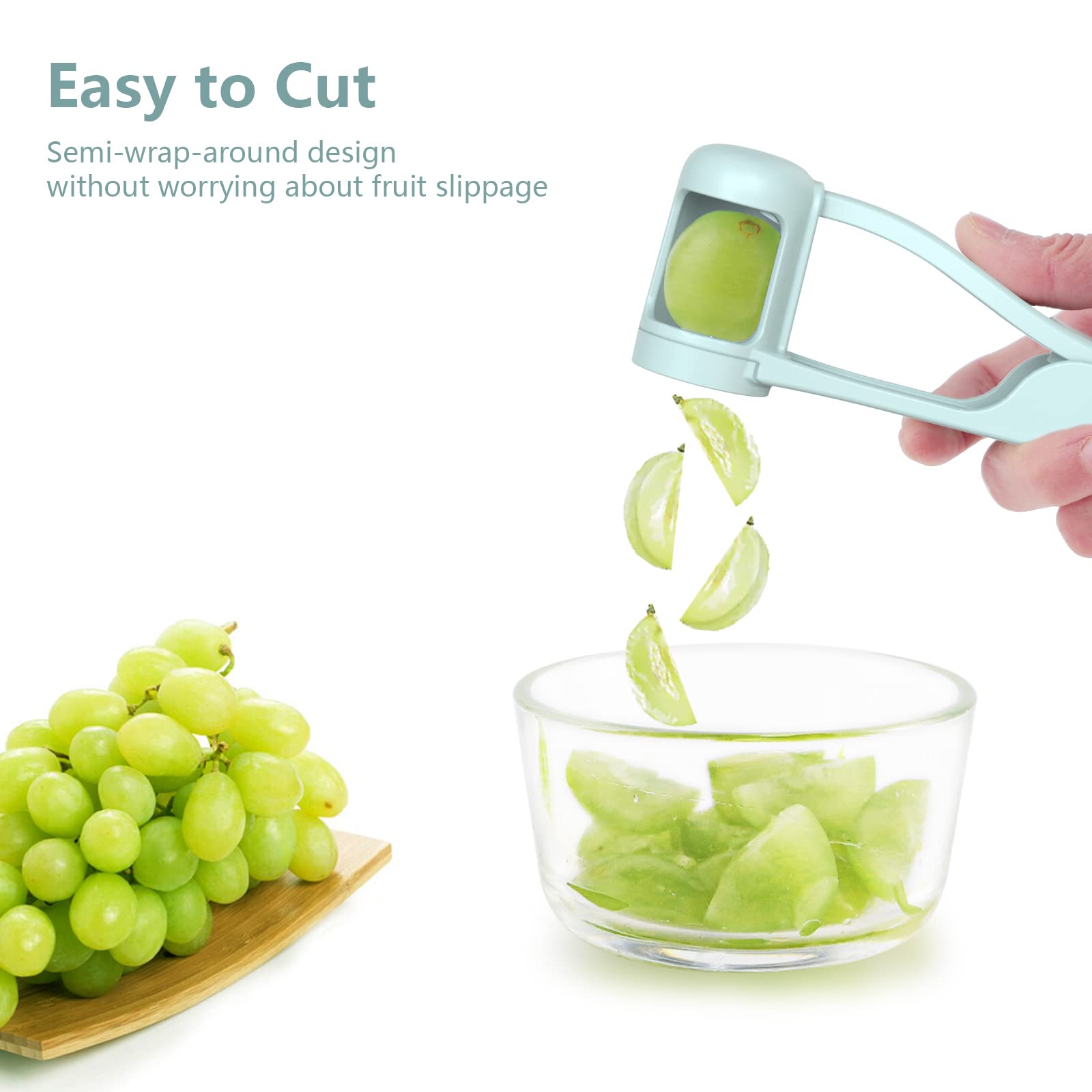 1 PC Grape Fruit Slicer Cutter, Fruit Vegetable Slicer, Grape Tomato Cherry Kitchen Gadget, Salad & Cake Decoration Tool, Grape slicer, fruit separator, cherry tomato slicer, suitable for kitchens, households and cake shops