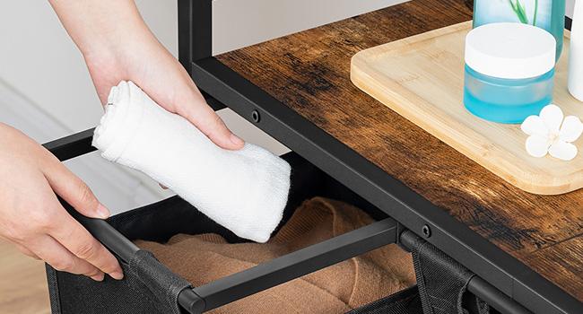 HOOBRO Laundry Sorter 3 Section, Laundry Hamper with Wheels, 3 × 11.5 Gal (43.4L), Rolling Laundry Basket, Pull-Out and Removable Oxford Fabric Laundry Bags, Rustic Brown and Black Clothes Organiser HOOBRO Laundry Sorter 3 Section, Laundry Hamper with Wheels, 3 × 11.5 Gal (43.4L), Rolling Laundry Basket, Pull-Out and Removable Oxford Fabric Laundry Bags, Rustic Brown and Black Clothes Organiser