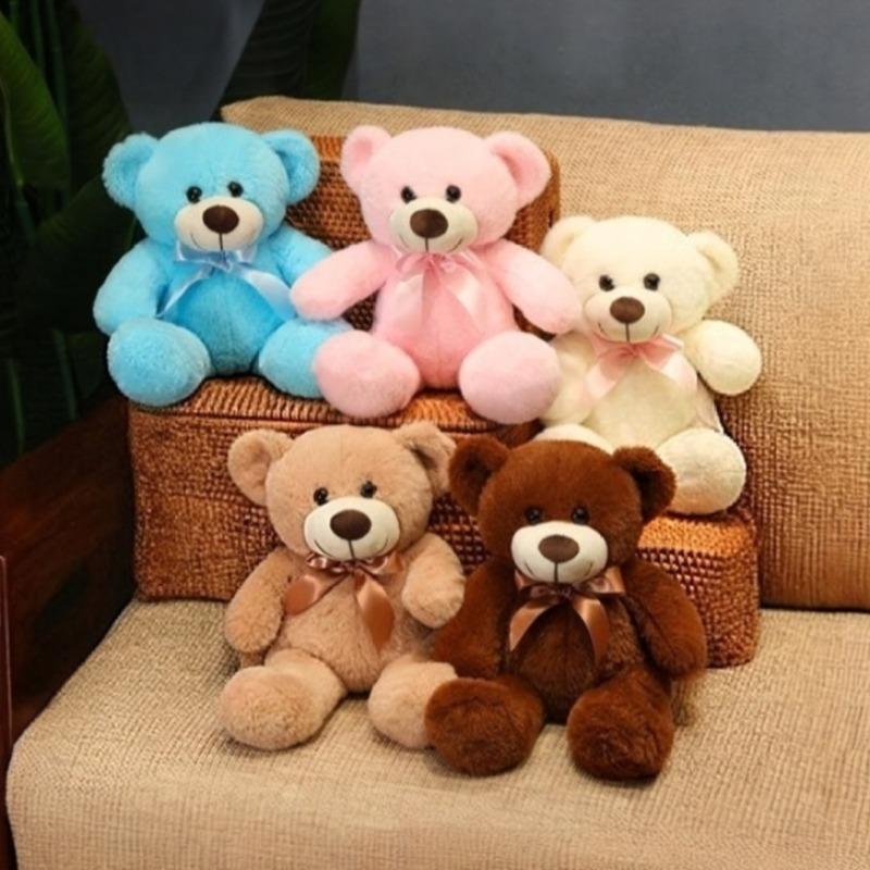 23cm/9.02In Cute Bear Plush Toy, Teddy Bear With Bow Tie, Teddybear Stuffed Animal, Strawberry Love Bear Toy, Child-Safe Fabric, Furry Bear To Accompany Your Child As He Grows Up, Gift For Children And Friends, Decorative Plush Toy For Sofa Bed