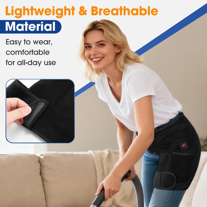 Light Heat Hip & Thigh Wrap, 660nm LED Bulbs, 3 Modes, Hip Heating Pad, Hip Joint Heating Massager, USB Powered（Battery not Include）