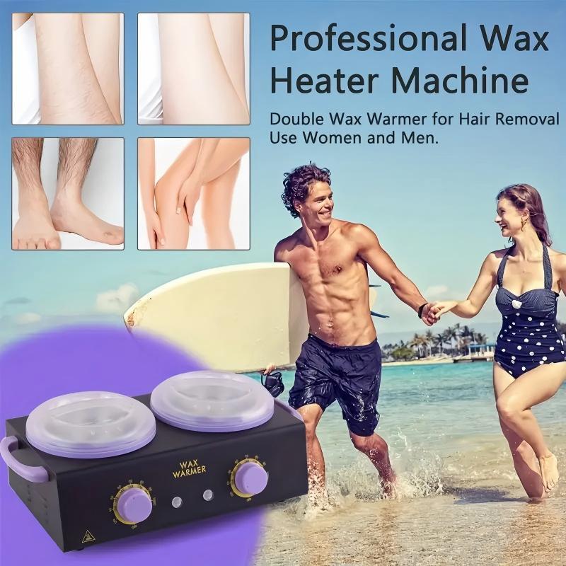 Professional Electric Wax Heater Machine with Adjustable Temperature 0-80°C Dual Pots Fast Overheat Protection for Home Salon Use Hair Removal Waxing Machine for Women Men Compatible with All Wax Types Sleek Design