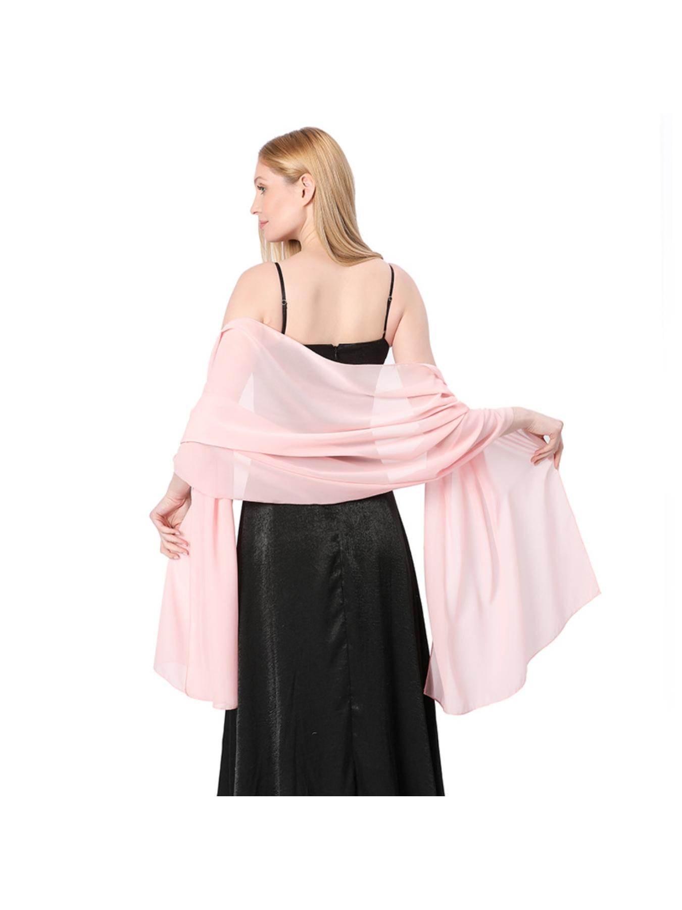 High-quality solid chiffon evening shawl for bridesmaid wedding dress, cheongsam, party shawl and scarf two-in-one for women