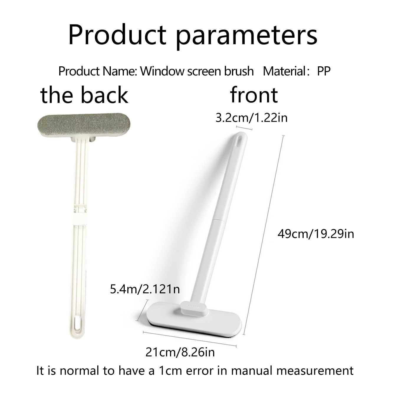1 long handle plastic material multifunctional window screen brush, wet and dry glass cleaning brush, dust removal brush, sofa and carpet brush, pet hair cleaning tool, suitable for cleaning bedroom and living room doors and windows, reusable