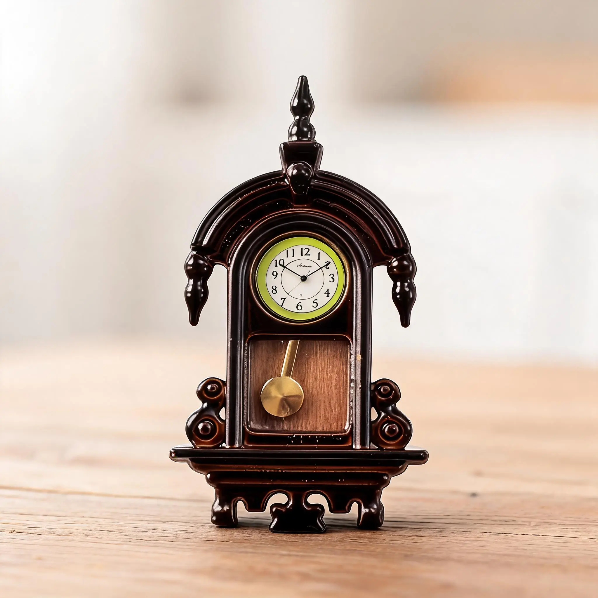 Vintage Analog Wall Clock Decorative Piece, Mini Floor Clock Design, Ideal for Home Office Living Room Shelf Desktop Decoration