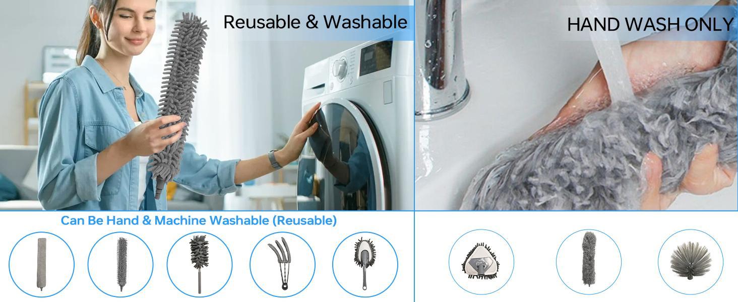 KEEPOW Microfiber Duster with Extension Pole, Stainless Steel Extension Pole 85.5 to 256 cm, Bendable Cleaning Duster of Cleaning Ceiling Fans, High Ceilings, Blinds, Furniture, Cars Dusting KEEPOW Microfiber Duster with Extension Pole, Stainless Steel Extension Pole 85.5 to 256 cm, Bendable Cleaning Duster of Cleaning Ceiling Fans, High Ceilings, Blinds, Furniture, Cars Dusting