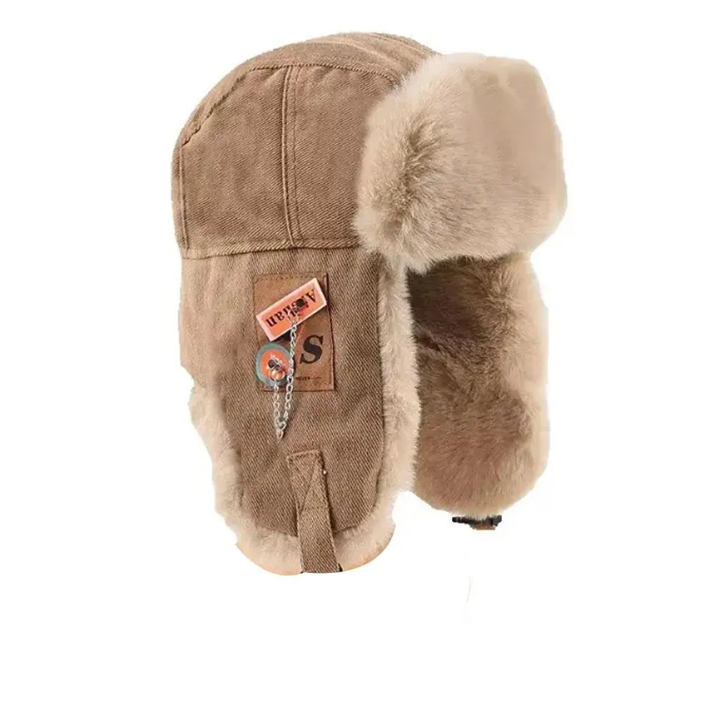 Trendy Bomber Hat Men Women Thick Warm Russian Ushanka Fur Hat Fashion Male Female Winter Hat Black Grey Earflap Ski Russian Cap