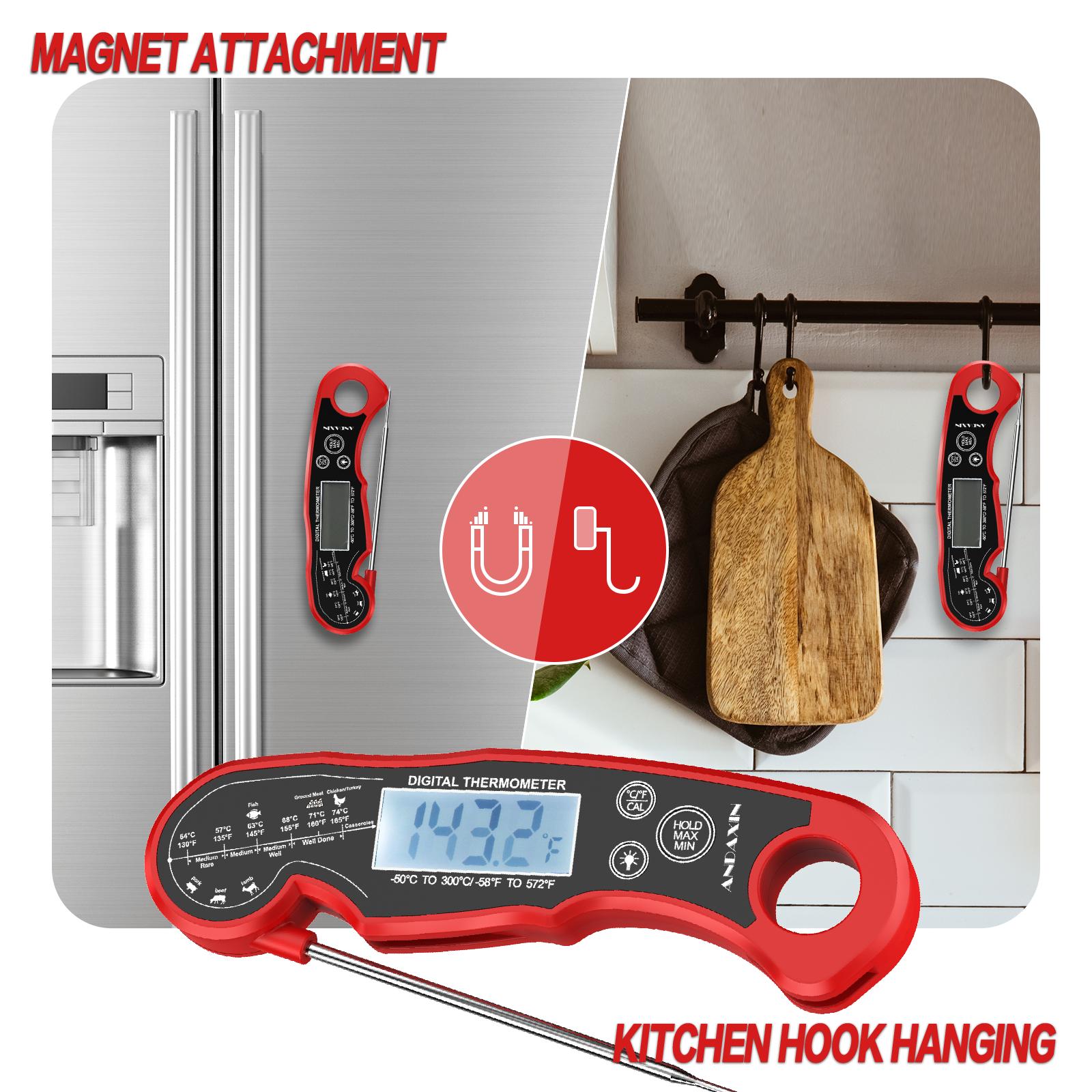 [BBQ Essential]Digital Meat Thermometer - 3s Instant Read Backlight Magnetic Waterproof for Steak Cooking, Grilling, Frying, Roasting Kitchen Utensils,Labor Day Special Gifts for Men Him Dad Birthday Kitchenware Oven Modern,Halloween Gift