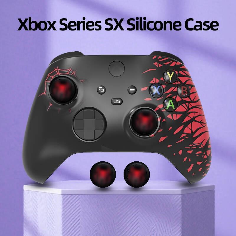 Xbox Series X Spider Silicone Case, Includes Two Joystick Caps and One Sticker, Protective Accessory Set for Xbox Controller