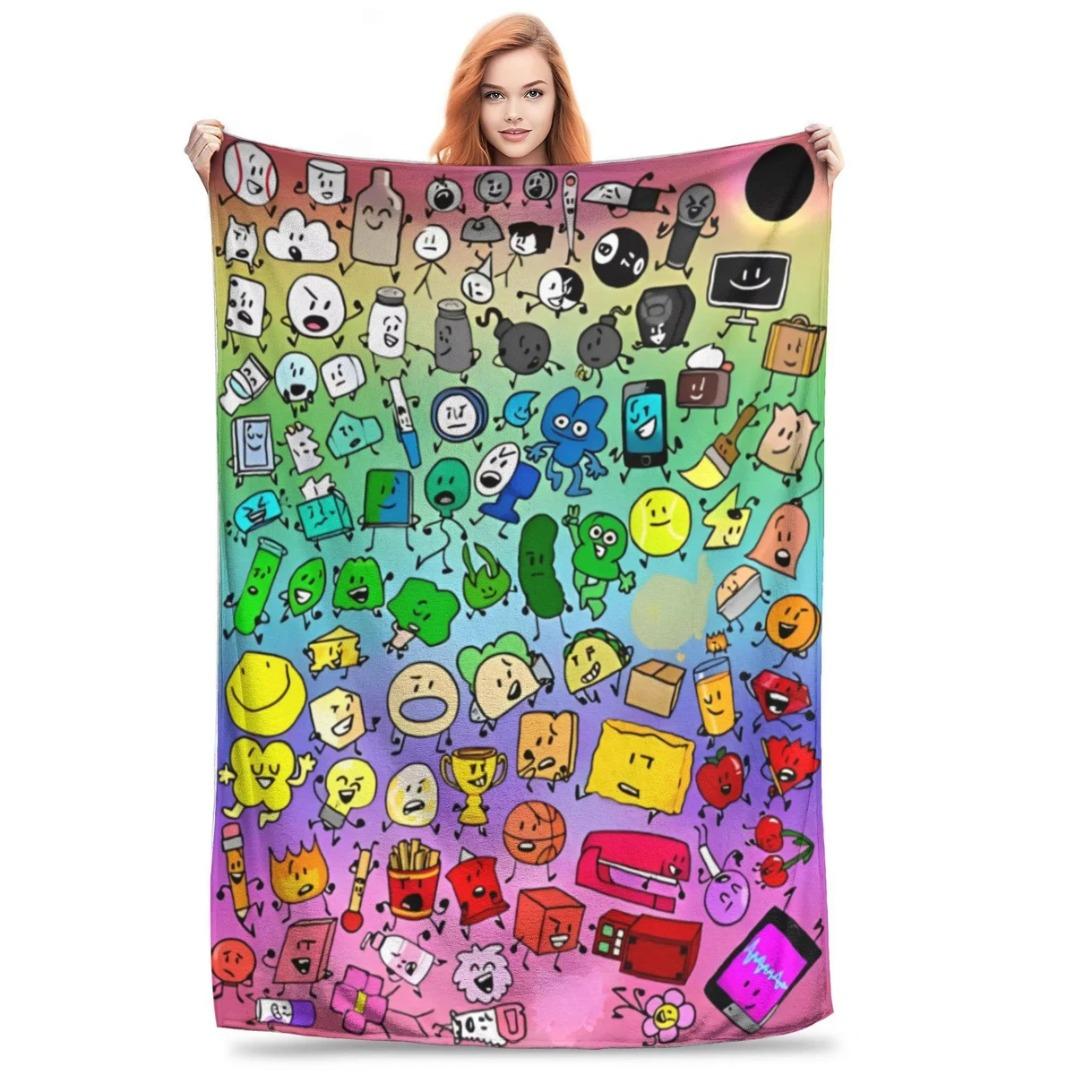 BFDI Inanimate Insanity Cartoon Blanket All Characters Plush Soft Vintage Flannel Throw Blanket for Couch Sofa Chair Bedroom All Season Cozy Aesthetic Fan Gift for Kids Teens Birthday Christmas Halloween Trending Viral Home Decor Blanket BFDI Inanimate Insanity Cartoon Blanket All Characters Plush Soft Vintage Flannel Throw Blanket for Couch Sofa Chair Bedroom All Season Cozy Aesthetic Fan Gift for Kids Teens Birthday Christmas Halloween Trending Viral Home Decor Blanket