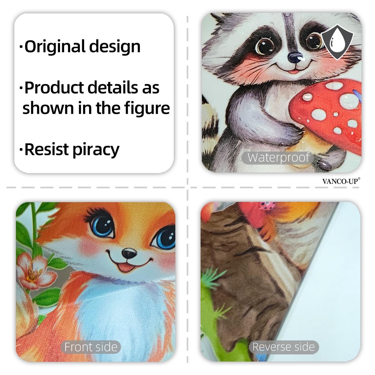 A (30*60cm) window sticker featuring a squirrel, fox, hedgehog and fawn, which is double-sided visible, static cling, a glass sticker for beautifying festival homes, living room windows, and decorating windows and shop windows, Decorative Stickers, D16550